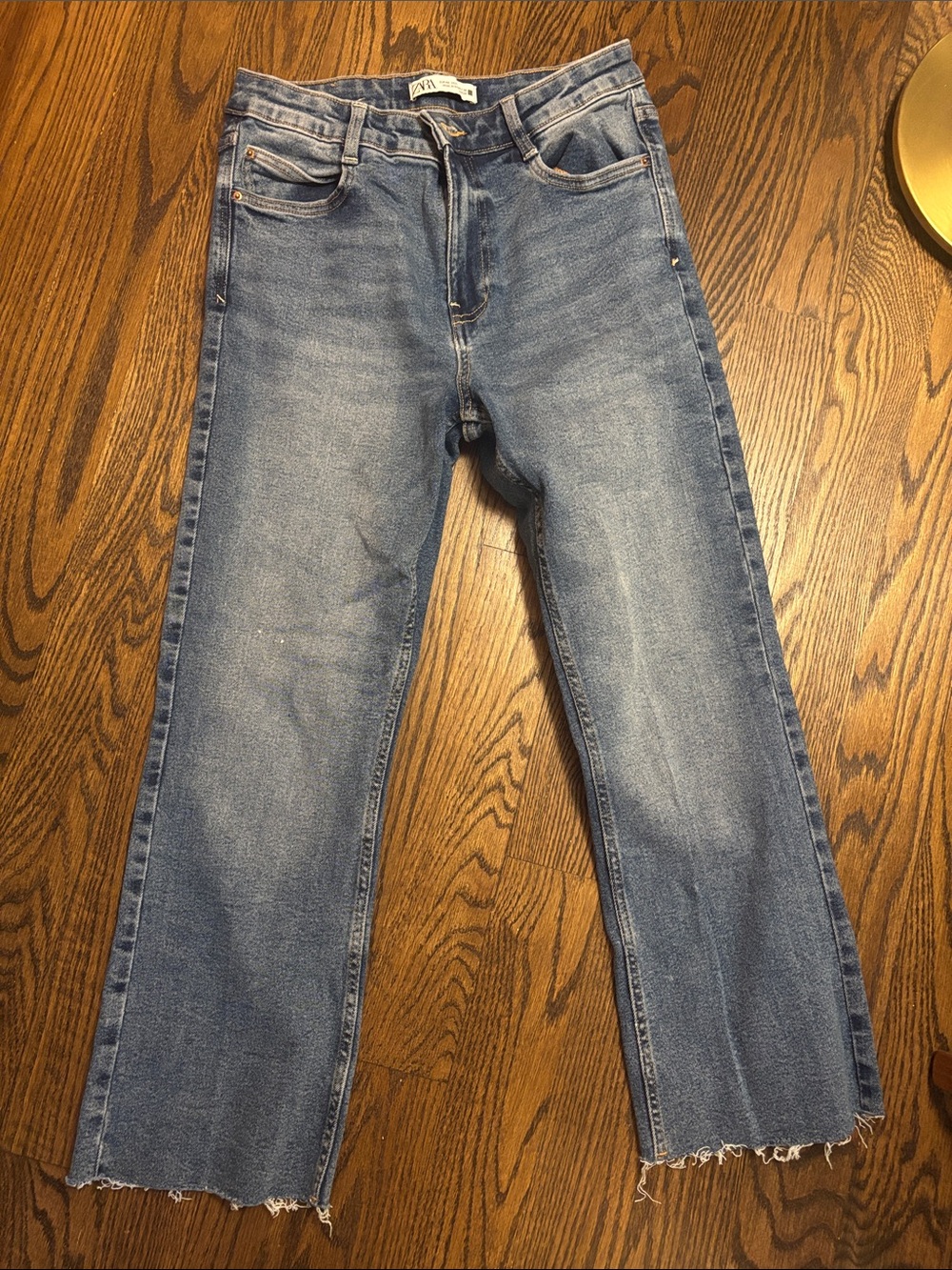 Zara Women's Blue Straight-Leg Jeans